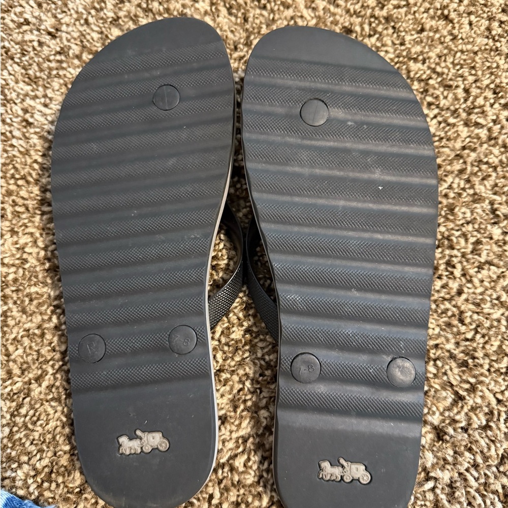 Coach Dark Gray Patterned Flip Flops - image 4